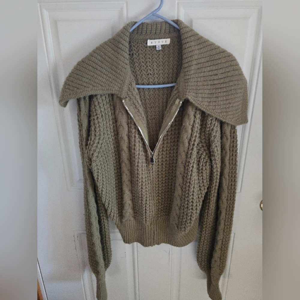 HYFVE Olive Green Cable Knit Sweater